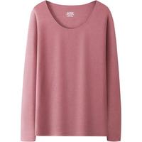 德绒无痕保暖内衣女士加厚加绒低领打底衫自发热单件上衣秋衣冬季