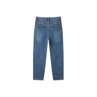 森马（Semir）森柔牛仔|牛仔裤男冬季裤子时尚复古绣花直筒裤长裤 牛仔蓝灰88401 34