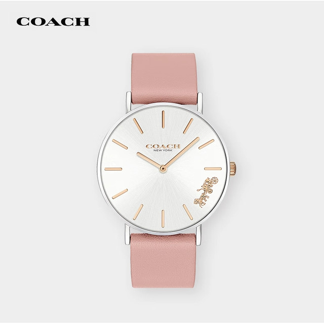 COACH 蔻驰 PERRY系列 小牛皮表带马车标识石英女表