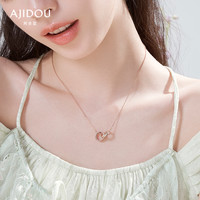 阿吉豆 双环圆环吊坠 锁骨链 毛衣链