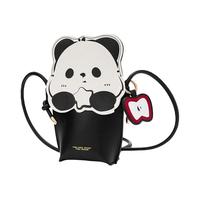 森马（Semir）包包斜挎包女2024可爱熊猫单肩包精致小巧手机包休闲女包 黑色90001 均码