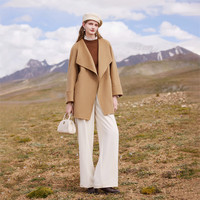 秋水伊人气质廓形大衣2024年冬季女装简约毛呢外套