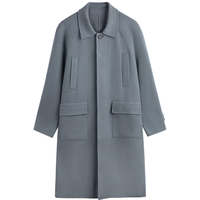 GXG奥莱  多色简约保暖长款大衣23年冬季GEX12628014 灰色 M 170