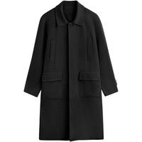 GXG奥莱  多色简约保暖长款大衣23年冬季GEX12628014 黑色 M 170