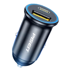 品胜 车载充电器超级快充点烟器一拖二汽车充电头单口65W