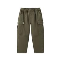 马骑顿（MQD）MQD冬季男大童户外露营工装大口袋阔腿休闲裤 军绿 130