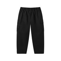 马骑顿（MQD）MQD冬季男大童户外露营工装大口袋阔腿休闲裤 碳黑 130