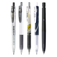 斑马牌 中性笔按动0.5mm考试黑色水笔速干 简约小白款5支装