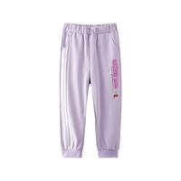 马骑顿（MQD）【天然环保】MQD女童针织运动裤24秋装儿童学院风索罗娜长裤 浅紫 130