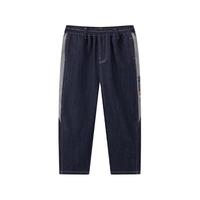 马骑顿（MQD）【锥形裤】MQD冬季男大童学院风穿搭牛仔裤 深牛仔蓝 110