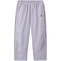 马骑顿（MQD）男童25春学院风女童中大童运动卫裤针织裤 浅紫 160