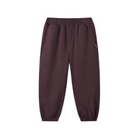 马骑顿（MQD）男童25春学院风休闲运动中大童跑步卫裤针织裤 深紫 120