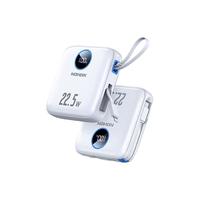 诺希 充电宝自带线22.5W超级快充10000mAh大容量PD20W闪充移动电源小巧便携适用苹果华为小米 【白色】22.5W自带线|小巧便携