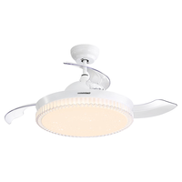 永怡御风奶油风简约风扇灯餐厅隐形44寸大尺寸客厅吊扇灯智能风扇吊灯一体 44寸晴空/三色调光/36W/变频6档