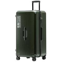 罗恩(Ronoen)多功能行李箱女大容量拉杆箱万向轮加厚旅行箱28密码登机20皮箱子 墨绿色【大容量_TSA锁_刹车轮】 26英寸