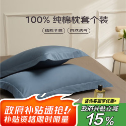 艾薇 全棉枕套 48*74cm 菊蓝