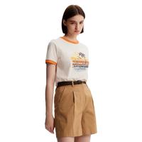 【100%棉】衣恋短袖学院风印花圆领短袖纯棉T恤上衣女夏