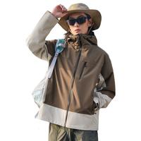 CAMEL25年骆驼冲锋衣登山服薄款防风工装服户外外套男单层冲锋衣
