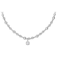 HEFANG何方珠宝 气泡方糖项链 优雅百搭锁骨链 银灰色