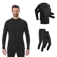 迪卡侬（DECATHLON）保暖内衣男女秋衣秋裤速干防寒滑雪上衣裤子套装- BL 100 SKI100 男士-黑色套装2套 L