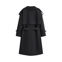 【大师系列】太平鸟男装 黑色宽松中长款风衣翻领羽绒服B1ACD4V08