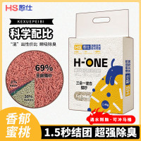 憨仕 猫砂奶香豆腐猫砂膨润土混合猫砂抑菌除臭不粘底混合型/2.4kg 蜜桃果香 2.4kg*4袋