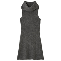 SNIDEL2025秋冬简约百搭纯色高领无袖针织连衣裙SWNO254190 灰色 均码 （F）