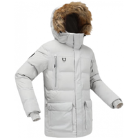 迪卡侬（DECATHLON）羽绒服男女秋冬中长款青年派克大衣极地徒步加厚帅气潮流外套 岩灰色 L