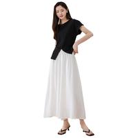 白色冰丝裙裤女夏季舒适百搭雪纺半身裤裙垂感凉凉沙滩九分阔腿裤