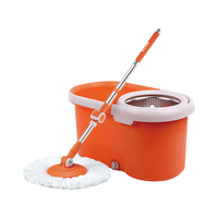大卫旋转拖把桶Q5免手洗家用圆形拖布墩布懒人拖地小木马四驱脚踏 大卫Q5绿色-带2只布头