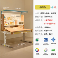 2平米学习桌桌灯一体实木儿童书桌写字桌可升降领航员Z 120x70x156cm