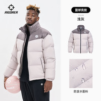 准者羽绒服短款白鸭绒运动户外男宽松防风防泼水保暖外套 浅灰 5XL