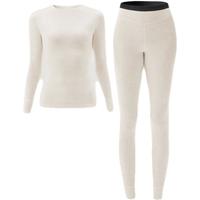 蕉内热皮703+++男女士含羊毛保暖内衣套装同款内搭秋衣秋裤打底 【女士】羊绒白 S