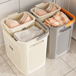 稻草熊 脏衣篓 大号典雅白+内衣篮（两个装）