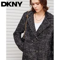 DKNY 宽松显瘦简约百搭通勤翻领时尚针织开衫外套女25秋季上衣