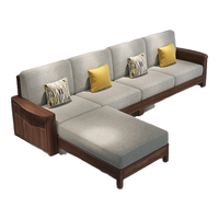 师梵 现代乌金木实木沙发冬夏两用可拆洗框架沙发 DTX-K515#4+贵妃