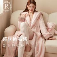 Rose Tree 珊瑚绒睡袍女冬季高级感毛绒睡衣牛奶绒长款浴袍