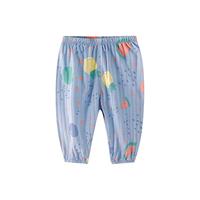 皮偌乔婴儿裤子春夏季薄款防蚊泡泡裤儿童休闲裤男女宝宝透气长裤 斑斓果果-绿色 110cm