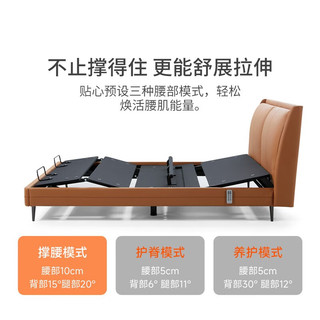  8H 智能操控 智能电动床套装+床架+弹簧床垫  极夜黑 1.5米
