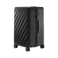 90分行李箱海浪箱墩墩箱大容量旅行出差登机箱男女万向轮PC密码拉杆箱 暗夜黑 29英寸