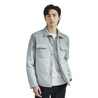 利郎轻时尚男装【条纹渐变】冬季羽绒服男工装翻领防风保暖外套 浅灰 175
