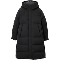 杰克·琼斯（JACK&JONES）男装25年冬季【抗沾湿】过膝长款羽绒服男士严寒加厚连帽鸭绒外套 E40黑色 S （170）