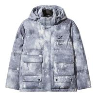 卡宾男装 90鸭绒羽绒服冬星空满印连帽外套保暖H 中灰色36 46/165/S