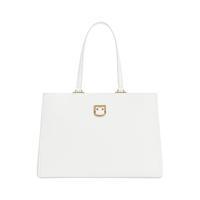 FURLA 芙拉 BELVEDER系列女士纯色皮质金属搭扣手提包2600ZBZ0 纯白