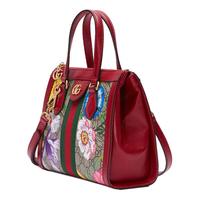 GUCCI 古驰 OPHIDIA系列 女士帆布托特包 547551 HV8AC 8722 红色/乌木色 中号