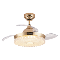 永怡御风客厅灯欧式轻奢大气餐厅风扇灯变频静音卧室灯繁花隐形吊扇灯具 36寸繁花【变频6挡+24W三色】