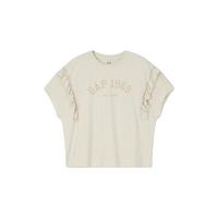 Gap 盖璞 女装纯棉复古水洗印花箱形花边短袖T恤背心 541730 米色 M