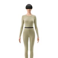 蕉内热皮302++男女士保暖套装抗菌打底加厚秋衣裤 【女士】洛绿 M