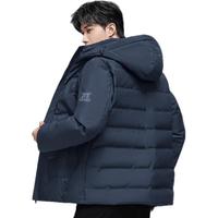 罗蒙短款羽绒服男冬季中青年保暖防寒羽绒休闲连帽外套 S2Y010777黑色 170(适合90-115斤)