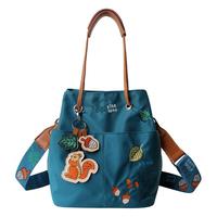 花间公主 坚果系列 女士尼龙单肩包 1812TA003 绿色 中号